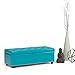 Simpli Home 3AXCOT-239-MBU Hamilton 48 inch Wide Traditional  Storage Ottoman in Mediterranean Blue Bonded Leather