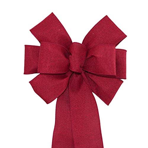 Amazon.com: Burgundy Rustic Fall Christmas Wreath Bow with Color and