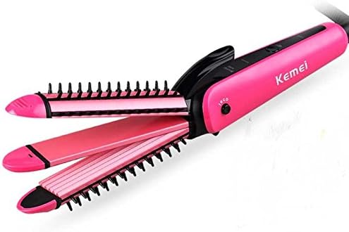 Unpre(TM) Kemei 3-in-1 Portable Hair Straightener Flat Iron / Crimping Iron / Curling Iron With Comb Temperature Setting