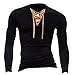 jeansian Men's Slim Fit Long Sleeves V Neck Casual Henleys T-Shirts Tee D507
