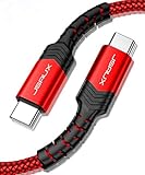 JSAUX USB C to USB C Fast Charging Cable 3A [6.6ft 2-Pack], USB Type C Braided Cord Compatible with Samsung Galaxy S20 S20+ S20 Ultra Note 10/10+,Google Pixel 2/3/4/2XL/3XL/4XL, iPad pro 2018 etc-Red