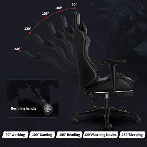 Shuanghu Gaming Chair Office Chair Ergonomic Computer Chair with Reclining Chair with Headrest and Lumbar Support Video… - Image 3