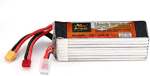 ZOP Power 14.8V 8000mAh 40C 4S 1P Lipo Battery T XT60 Plug Rechargeable for RC Racing Drone Quadcopter Helicopter Car Boat