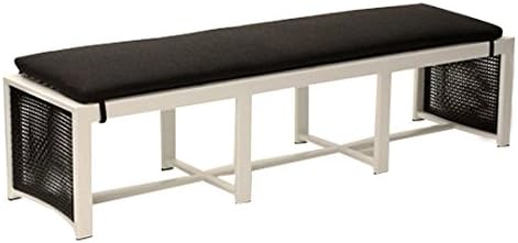 74" Dining Bench 1" Cushion Seat Pad, CANVAS LOGO RED-Sparkle Gray Frame