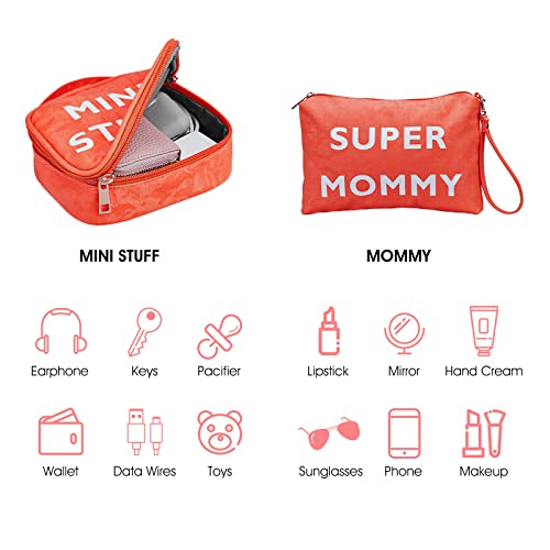 Printe Diaper Bag Organizing Bags Set of 4, Water Resistant Packing Cubes, Diaper Bag Organizer