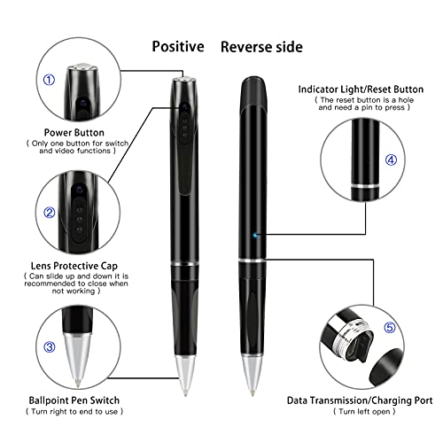 Spy Pen Camera Mini Hidden Camera HD 1080P with 32GB SD Card with Long