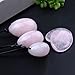 Banshren Rose Quartz 5 Piece Healing Crystals Set, 3 Rose Crystal Quartz Drilled Eggs in Graduated Sizes for Kegel Exercise or Vaginal Training (Small, Medium, Large) & 2 Worry Stones for Meditation