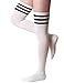 Haslra Women's Over the Knee High Socks 2 Pairs (Triple Strip-Mix7-TALL),(Shoe size 9-10.5)