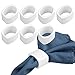 mDesign Modern Decorative Plastic Napkin Rings for Place Settings - Use at Home, Kitchen, Dining Room, Dinner Parties, Luncheons, Picnics, Holidays, Weddings, Buffet Table - 8 Pack - White