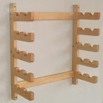 Amazon 木製 壁掛けロッドスタンド 10本掛け ロッドスタンド