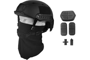 LOOGU Fast Base Jump Tactical Helmet for Airsoft with 12-in-1 Headwear