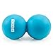 YOGU Peanut Double Ball or Set of 2 Firm Massage Lacrosse Balls for Myofascial Release, Trigger Point Therapy, Muscle Knots, and Yoga Therapy Massage Ball (1 Double Ball - Blue)