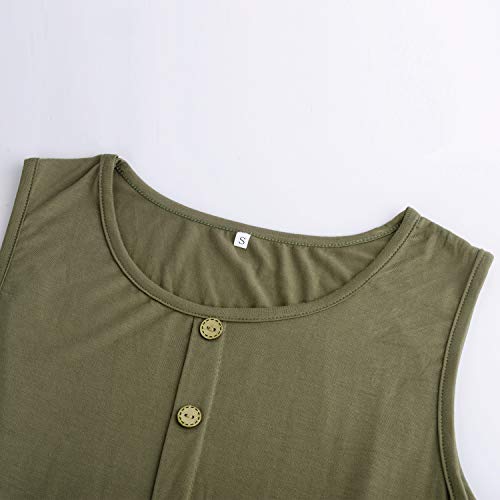 image for Trendypie Women's Summer Sleeveless Solid Cotton Casual Loose Swing Dr