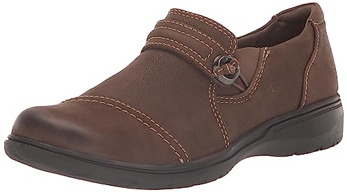 Clarks Brown's Carleigh Pearl Loafer, Taupe Nubuck, 6.5 Wide US