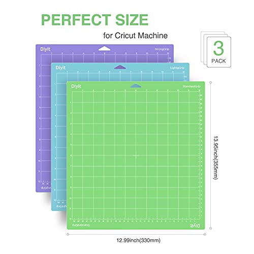 Diyit 12x12 Cutting Mat for Cricut Maker 3/Maker/Explore 3/Air 2/Air