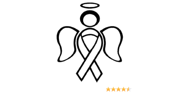 Amazon Com Cinta Angel Calcomania Apoyo Cancer De Mama Negro Automotriz