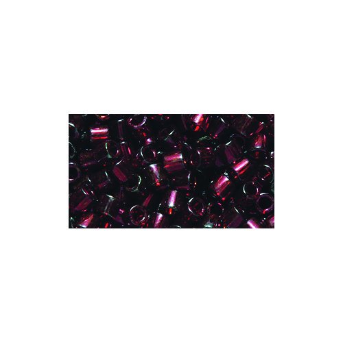 Miyuki Delica Seed Bead 8/0 DBL0105, Transparent Garnet Aurora Borealis Finish, 8-Gram/Pack