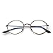 Retro Round Computer Reading Glasses Metal Circle Frame Gaming Eyeglasses Anti Blue Light Lens for Digital Screens UV400 Protection (Gunmetal/Clear)