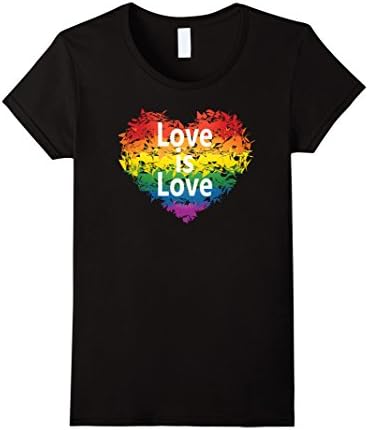 Women's Love is Love Gay Pride T-Shirt XL Black