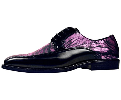 black dress with purple shoes