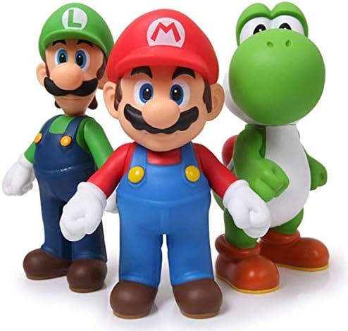 3pcs/set Super Mario Bros Luigi Mario Yoshi PVC Action Figures toy 13cm