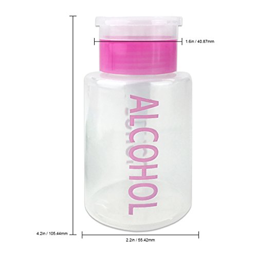 Beauticom 6 Oz Pink Push Down Alcohol Labeled Bottle Dispenser (Quantity: 2 Pieces)