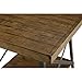 Emerald Home Furnishings Chandler Rustic Wood End Table with Solid Wood Top, Metal Base, and Open Storage Shelf, Pine Brown