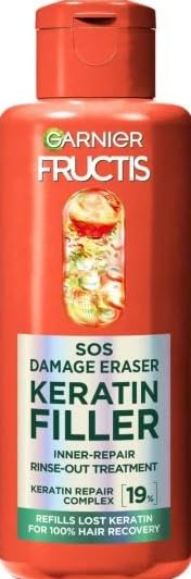 GARNIER FRUCTIS KERATIN FILLER SOS, Therapy for damaged hair, Inner-Repair, Rinse-Out Treatment, Keratin Repair Complex, 200 ml