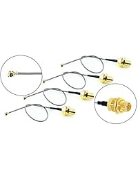 Paquete de 4 RF U. FL (IPX IPEX) Mini PCI a RP-SMA hembra Antena Wifi Pigtail Baja Pérdida Cable Coaxial 1,13 mm.