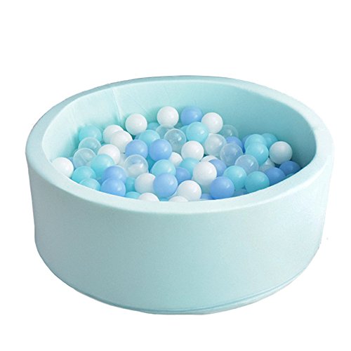 Wonder Space Deluxe Kids Round Ball Pit, Premium Handmade Kiddie Balls Pool, Soft Indoor Outdoor Nursery Baby Playpen, Ideal Gift Play Toy for Children Toddler Infant Boys & Girls (Light Blue)