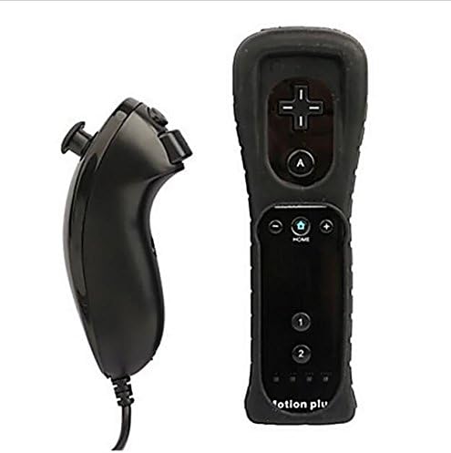Left Right Handed Remote Controller Accelerator Handle and Gamepad Controller Set for Nintendo Wii U Wii Video Game Black