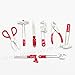 Odoria 1:12 Miniature Tool Box with 8PCS Metal Tools Set Dollhouse Decoration Accessories
