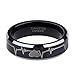 Greenpod 6mm 8mm EKG Heartbeat Wedding Band Silver Black Tungsten Carbide Ring for Men Women Color Changing Comfort Fit Size 4-15
