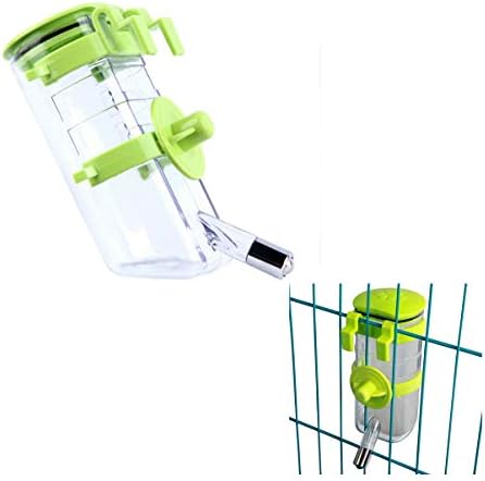 Citmage Pet Water Bottle Plastic Water Dispenser Dog Water Feeder with Hook No Drip,Rustproof,Leak-Proof,Suspensible,Easy Installation,Keep Pets Hydrated (11.96 OZ,Nozzle Diameter:0.5 INCH)