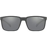 ARNETTE Man Sunglasses Matte Black Frame, Polarized Dark Grey Lenses, 58MM