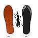1 Pair USB Heated Insoles Electric Powered Heating Shoes Insoles Feet Warmth-Keeping Pads Free Size (Men)
