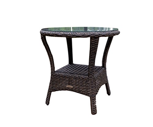 Tortuga Outdoor Garden Patio Bayview Side Table – Pecan