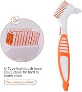 Chargenyang Denture Brush Dual Head 3 Pack Orange Green Purple view 6
