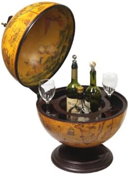 Merske Turin Italian Style Tabletop Globe Bar, 13-Inch Diameter