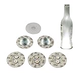 Accmor 6 PCS Wine Bottle Lights, 6 LEDs Sticker Coaster Discs Lights for Wine Bottle, Liquor Bottle, or Other Clear Glass Decoration for Halloween Party, Wedding, Bar, Christmas(UL Certified, Cool White)