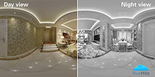 BlueHills White Compact Security Camera for Ceiling or Walls HD 1080P Night Vision Motion Detector & Two-Way Audio - Monitor Front-Door Home Business Kids Baby Dog Cat & Pets with App in Cell Phone