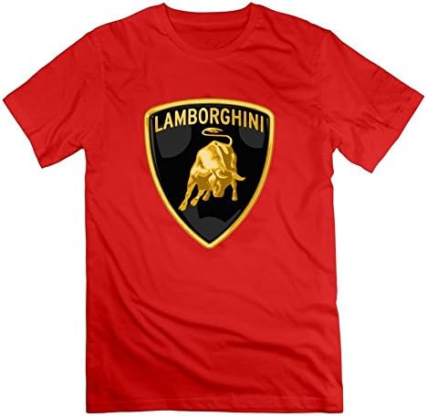 Regular Lambo Rear Wing Shirts Hot Designed Red Cotton Large Men Customizable
