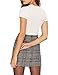 HaoDuoYi Womens High Waist Plaid Mini Bodycon Zipper Skirt