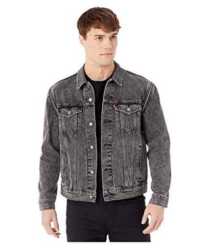 denim jacket with zipper sleeves mens