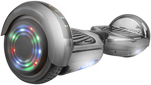 UL2272 Certified Hoverboard with Bluetooth Speaker and LED Lights Smart Self Balancing Scooter Personal Adult Transporter- Chrome Black