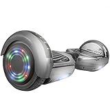 UL2272 Certified Hoverboard with Bluetooth Speaker and LED Lights Smart Self Balancing Scooter Personal Adult Transporter- Chrome Black