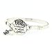 Wonderent “God is Within her. She Will not Fall” Handmade Beautiful Christian Bangle Bracelet with Wire Design and Flower Charm and Bead