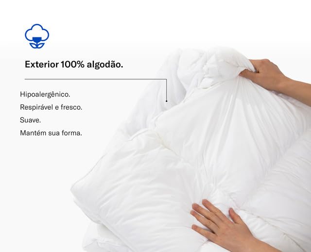 Pillow Top Casal Luuna Essential Microfibra, Down Alternative Ultra Soft, Capa Hipoalergênica, Lavável