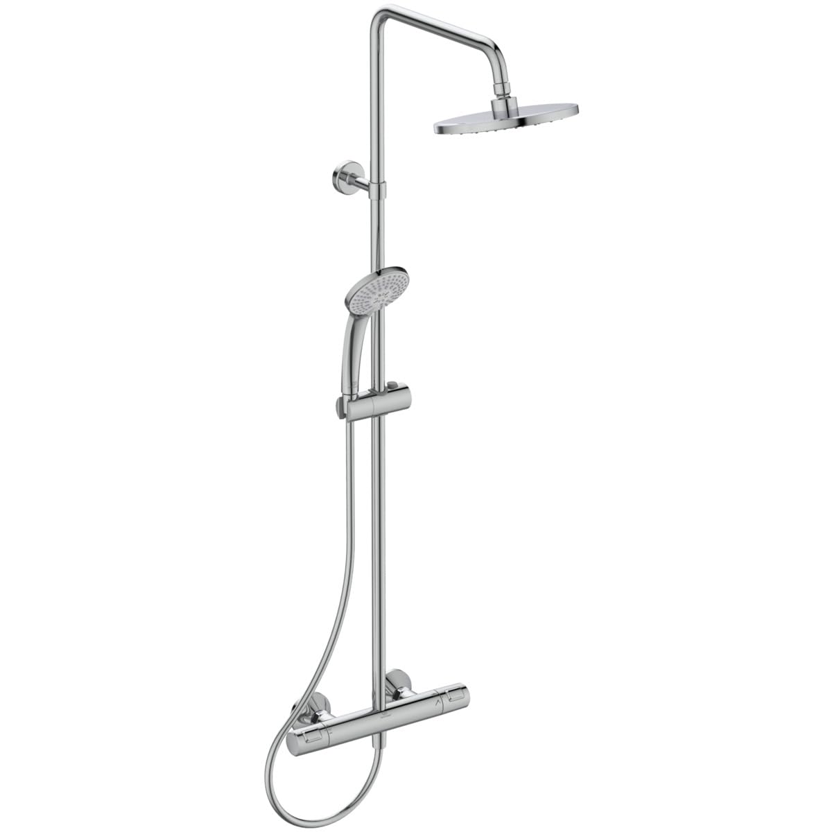 Ideal Standard Ceratherm T25 Exposed Shower System, Water-Saving Shower Head with Variable Spray Patterns, Scald Protection and Thermostat Function – Chrome (315x492.5x1117 mm)