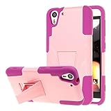 HTC Desire Eye Case, MPERO IMPACT X Series Dual Layered Tough Durable Shock Absorbing Silicone Polycarbonate Hybrid Kickstand Case for Desire Eye [Perfect Fit & Precise Port Cut Outs] - Pink